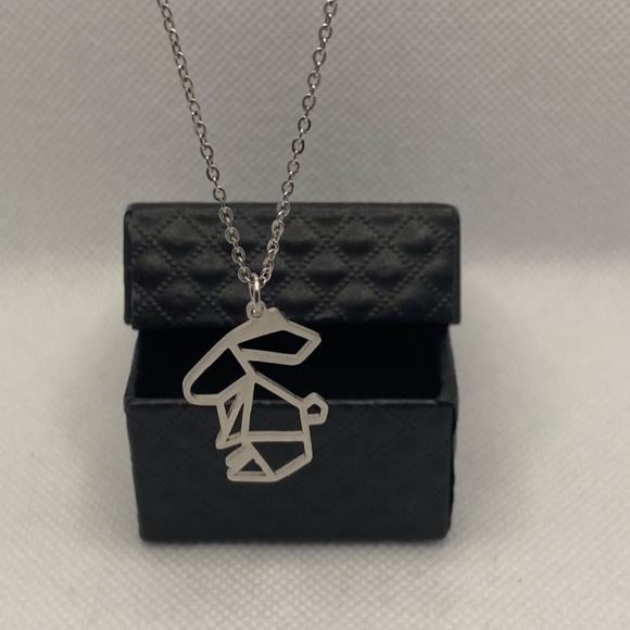 La Menagerie Origami Jewellery & Silver Geometric Necklace - Picture 3 of 4